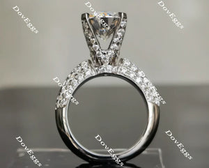 Doveggs half eternity paved engagement ring only semi-mount only(Exclusively to DovEggs Stones)