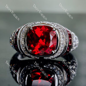 Doveggs square cushion bezel colored gem engagement ring