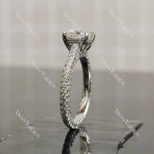 Bailey Rae cushion pave full eternity moissanite engagement ring
