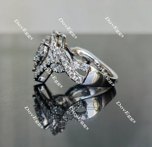 DovEggs split shank double halo engagement ring engagement ring only semi-mount only(Exclusively to DovEggs Stones)