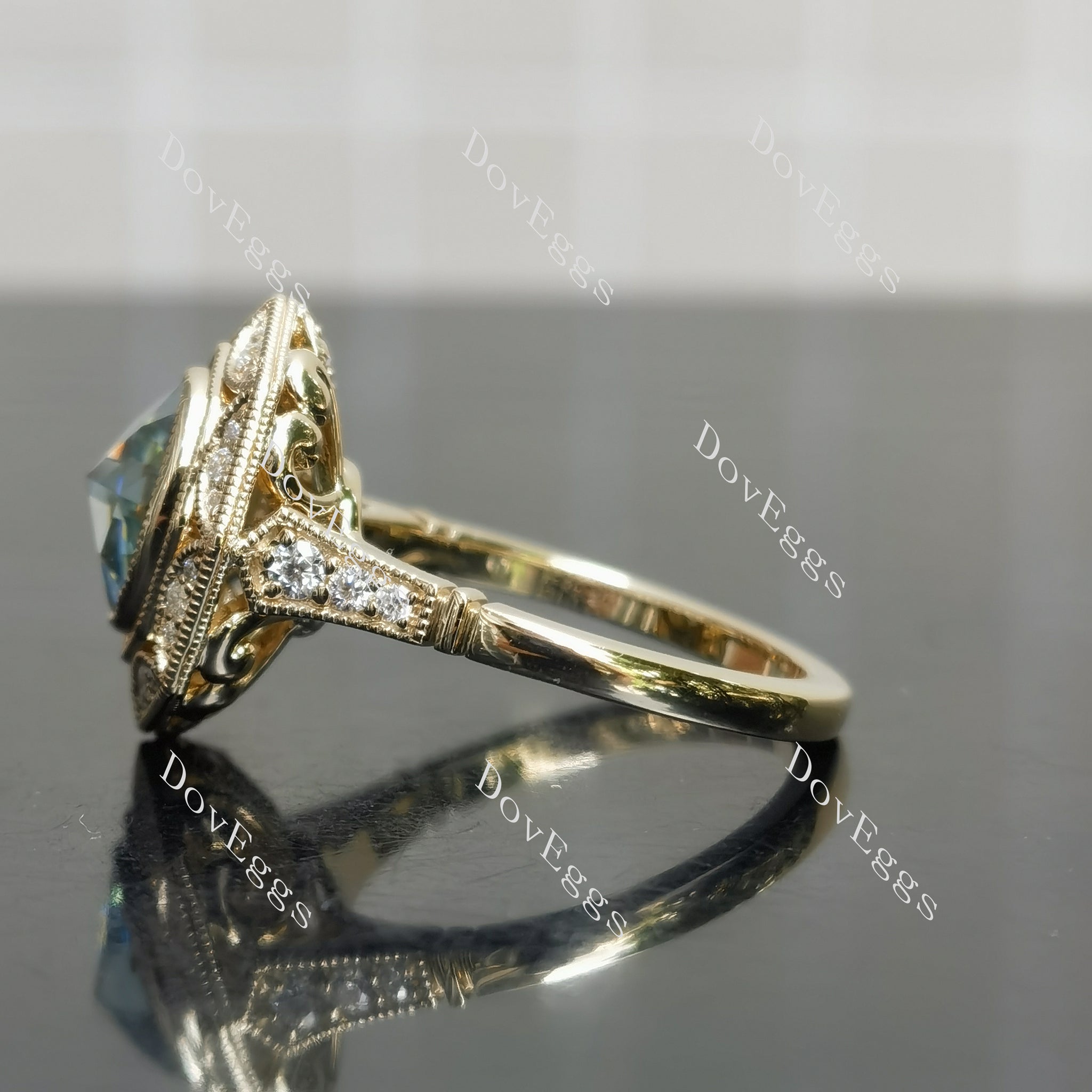 Group order vintage art deco pave engagement ring only semi-mount only(Exclusively to DovEggs Stones)
