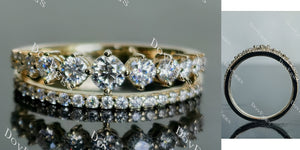 Doveggs round pave moissanite/lab grown diamond wedding band-2.8mm band width