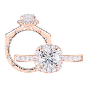 Doveggs pave halo engagement ring only semi-mount only(Exclusively to DovEggs Stones)