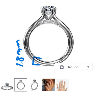 Customization  for 1.63ct cushion stone
