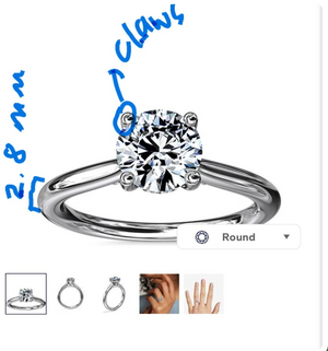 Customization  for 1.63ct cushion stone