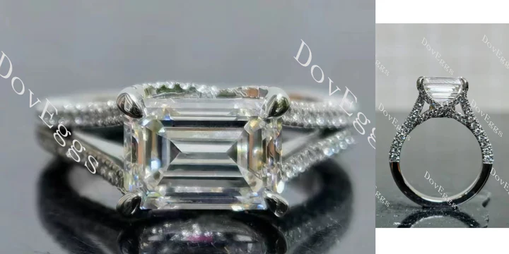 Doveggs split shanks pave engagement ring semi-mount only(Exclusively to DovEggs Stones) - DovEggs-Seattle