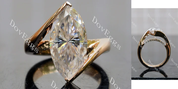 Doveggs pave engagement ring semi-mount only(Exclusively to DovEggs Stones)