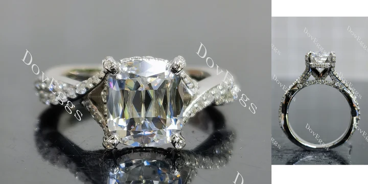 Doveggs split shanks pave engagement ring semi-mount only(Exclusively to DovEggs Stones) - DovEggs-Seattle