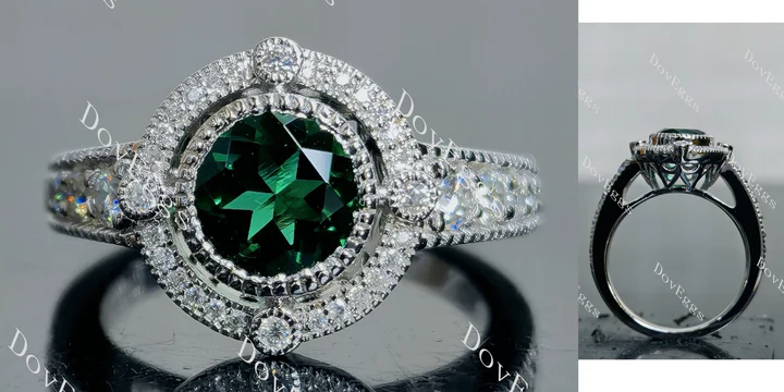 Doveggs art deco half eternity pave engagement ring semi-mount only(Exclusively to DovEggs Stones) - DovEggs-Seattle