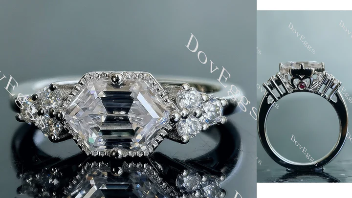 Doveggs side stones engagement ring semi-mount only(Exclusively to DovEggs Stones) - DovEggs-Seattle