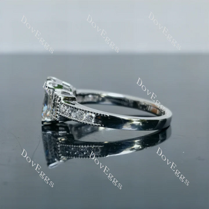 Doveggs art deco side stones engagement ring semi-mount only(Exclusively to DovEggs Stones)