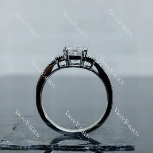 Doveggs art deco side stones engagement ring semi-mount only(Exclusively to DovEggs Stones)