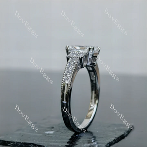Doveggs art deco side stones engagement ring semi-mount only(Exclusively to DovEggs Stones)