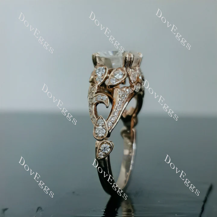 Doveggs vintage carving engagement ring semi-mount only(Exclusively to DovEggs Stones)