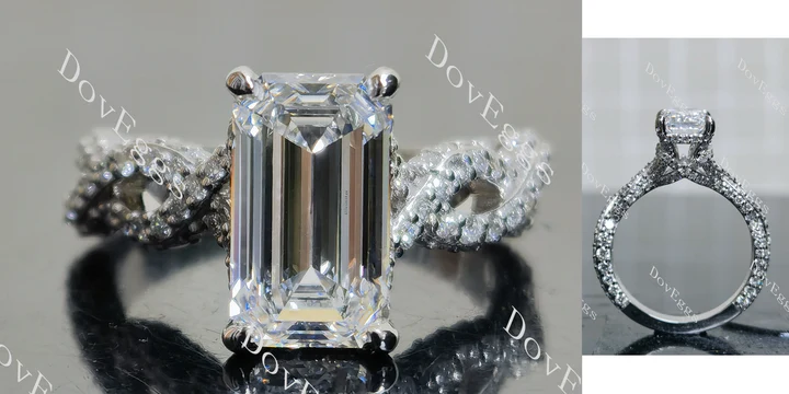 Doveggs pave split shanks eternity engagement ring semi-mount only(Exclusively to DovEggs Stones) - DovEggs-Seattle