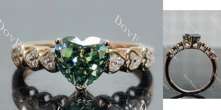 Doveggs heart bezel side stones engagement ring semi-mount only(Exclusively to DovEggs Stones) - DovEggs-Seattle