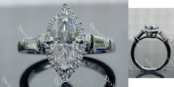 Doveggs halo side stones engagement ring semi-mount only(Exclusively to DovEggs Stones) - DovEggs-Seattle
