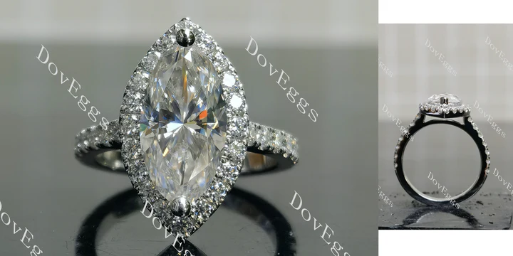 Doveggs halo pave engagement ring semi-mount only(Exclusively to DovEggs Stones) - DovEggs-Seattle