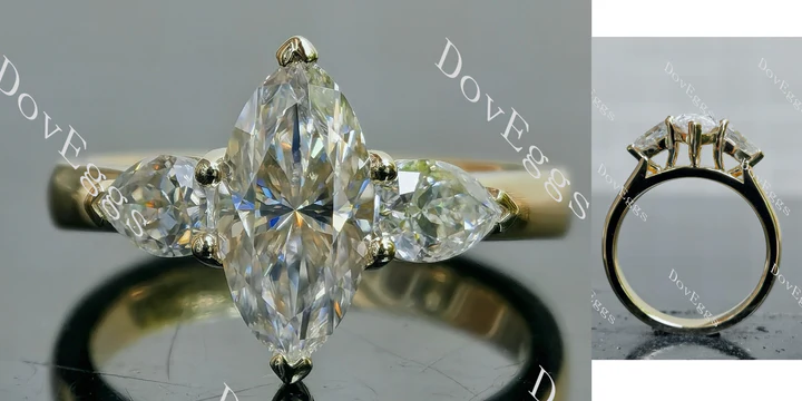 Doveggs three-stones engagement ring semi-mount only(Exclusively to DovEggs Stones) - DovEggs-Seattle