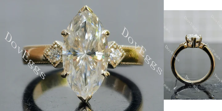 Doveggs three stones engagement ring semi-mount only(Exclusively to DovEggs Stones) - DovEggs-Seattle