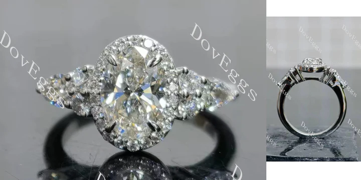 Doveggs halo side stones engagement ring semi-mount only(Exclusively to DovEggs Stones) - DovEggs-Seattle