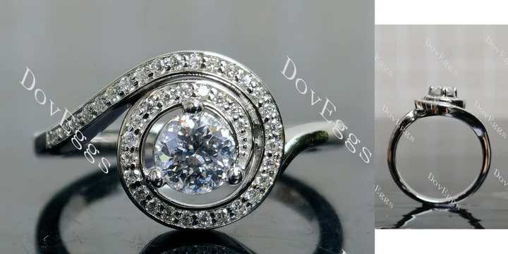 Doveggs vintage pave wave engagement ring semi-mount only(Exclusively to DovEggs Stones) - DovEggs-Seattle