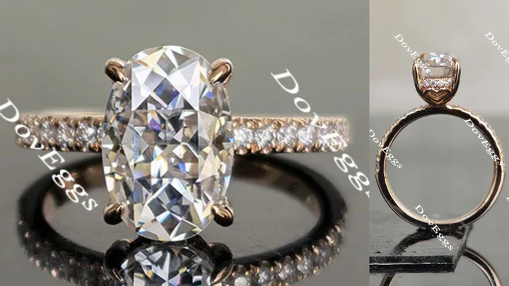 DovEggs half eternity pave engagement ring only semi-mount only(Exclusively to DovEggs Stones) - DovEggs-Seattle
