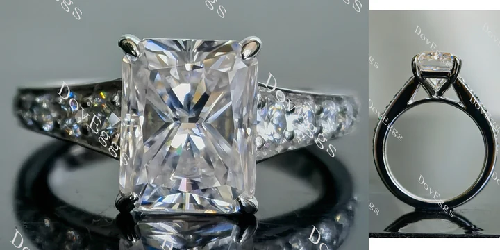 DovEggs half eternity pave engagement ring only semi-mount only(Exclusively to DovEggs Stones) - DovEggs-Seattle