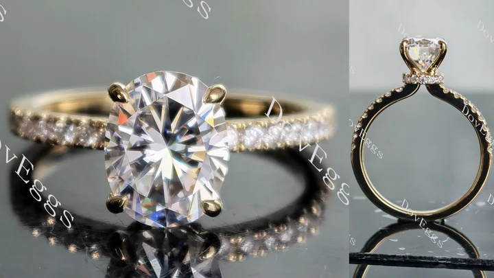 DovEggs half eternity pave engagement ring only semi-mount only(Exclusively to DovEggs Stones) - DovEggs-Seattle