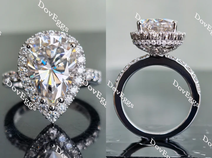 DovEggs half eternity pave engagement ring only semi-mount only(Exclusively to DovEggs Stones) - DovEggs-Seattle