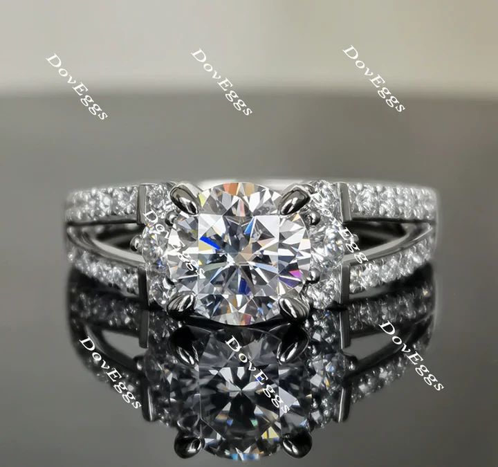 Doveggs pave split shanks engagement ring only semi-mount only(Exclusively to DovEggs Stones) - DovEggs-Seattle