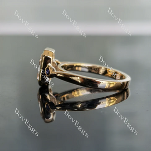 Doveggs bezel three stones engagement ring only semi-mount only(Exclusively to DovEggs Stones)