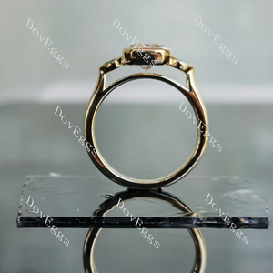 Doveggs bezel three stones engagement ring only semi-mount only(Exclusively to DovEggs Stones)
