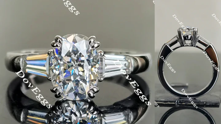 Doveggs three-stone engagement ring only semi-mount only(Exclusively to DovEggs Stones) - DovEggs-Seattle