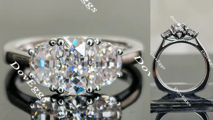 Doveggs three stone engagement ring only semi-mount only(Exclusively to DovEggs Stones) - DovEggs-Seattle