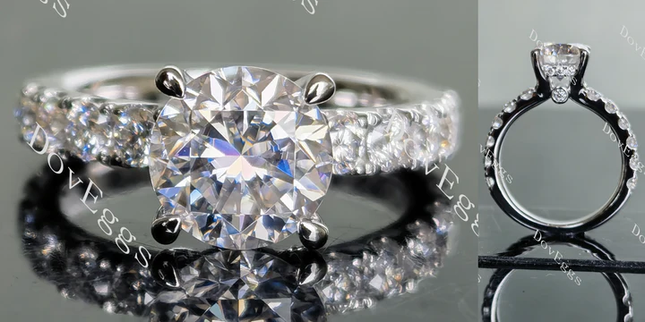 Doveggs pave engagement ring only semi-mount only(Exclusively to DovEggs Stones) - DovEggs-Seattle