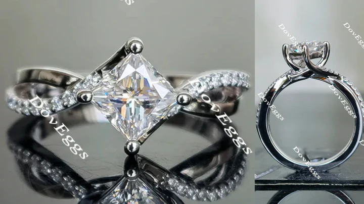 Doveggs curved pave engagement ring only semi-mount only(Exclusively to DovEggs Stones) - DovEggs-Seattle