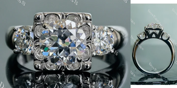 Doveggs three stones engagement ring only semi-mount only(Exclusively to DovEggs Stones) - DovEggs-Seattle