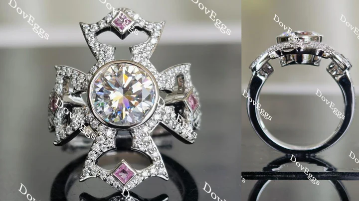 A Cross for CCG vintage engagement ring only semi-mount only(Exclusively to DovEggs Stones)