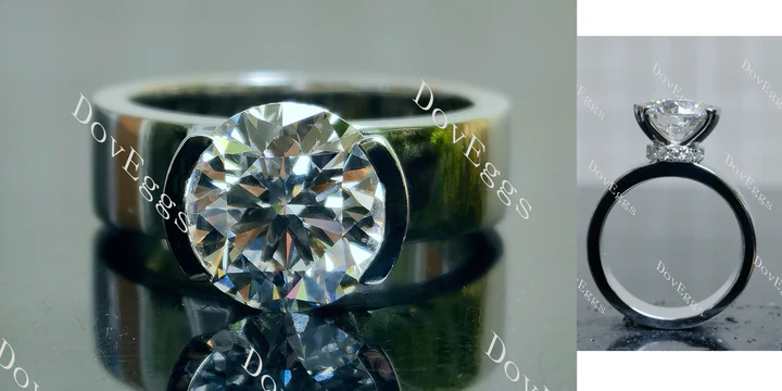 DovEggs hidden halo engagement ring semi-mount only(Exclusively to DovEggs Stones) - DovEggs-Seattle