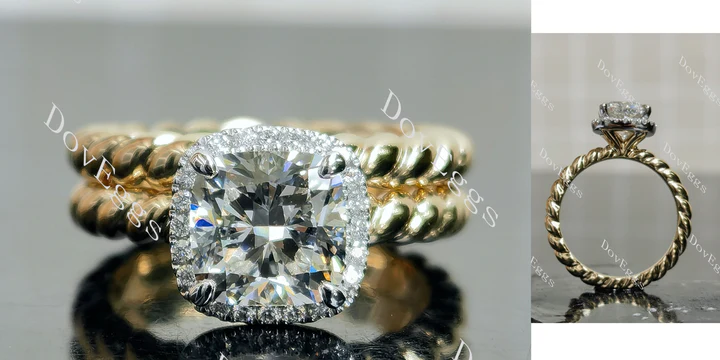 Jennifer 1 halo engagement ring only semi-mount only(Exclusively to DovEggs Stones) - DovEggs-Seattle