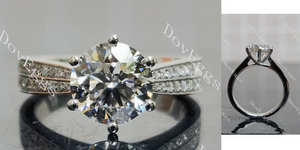 Doveggs half eternity pave engagement ring semi-mount only(Exclusively to DovEggs Stones)