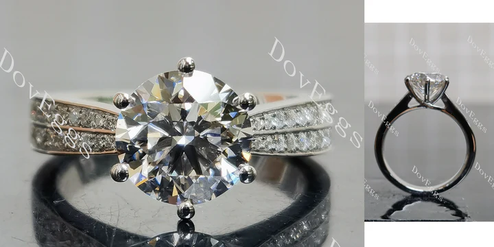 Doveggs half eternity pave engagement ring semi-mount only(Exclusively to DovEggs Stones)