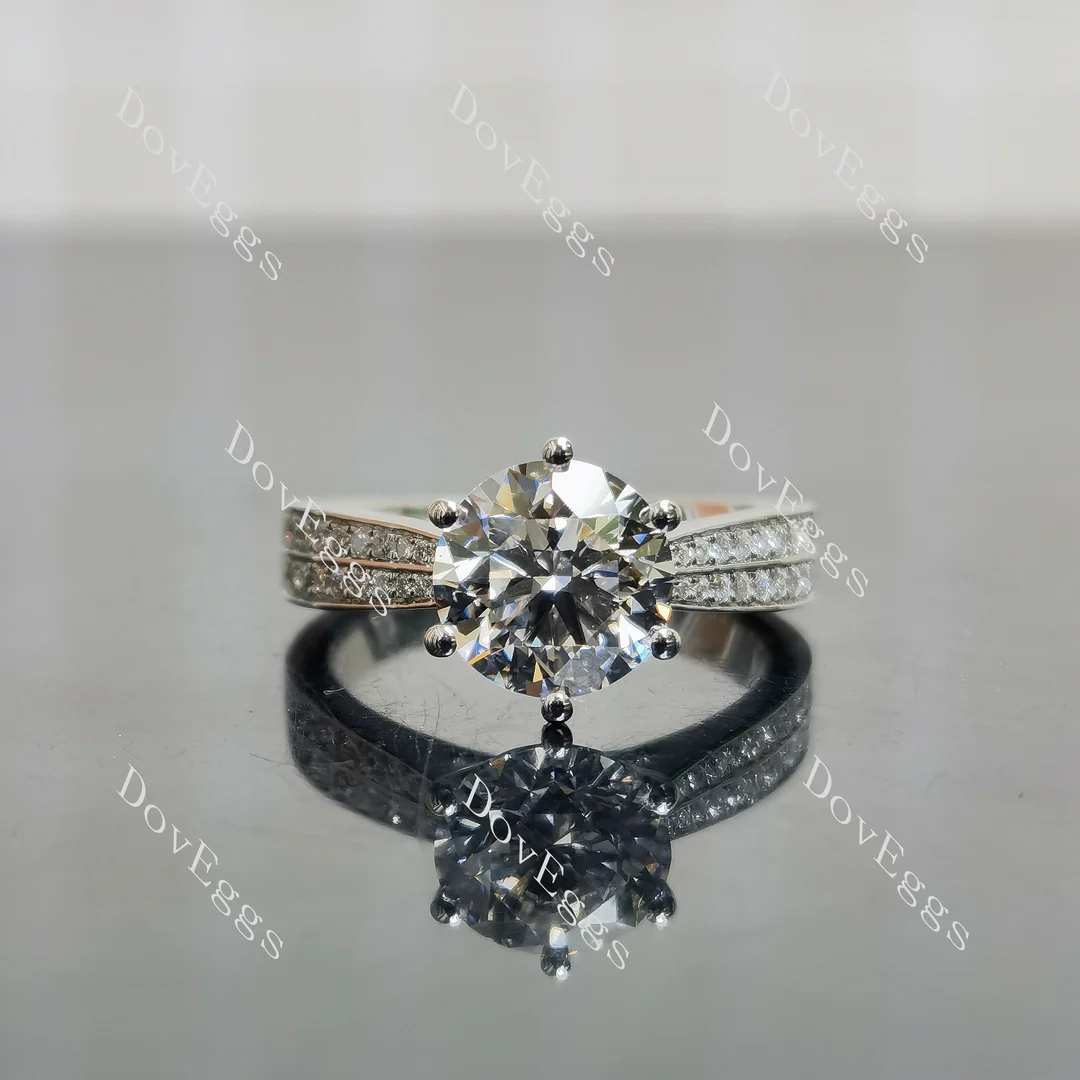 Doveggs half eternity pave engagement ring semi-mount only(Exclusively to DovEggs Stones)
