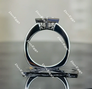 Doveggs art deco bezel engagement ring semi-mount only(Exclusively to DovEggs Stones)