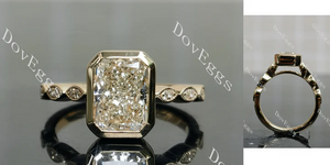 Doveggs bezel vintage engagement ring semi-mount only(Exclusively to DovEggs Stones)