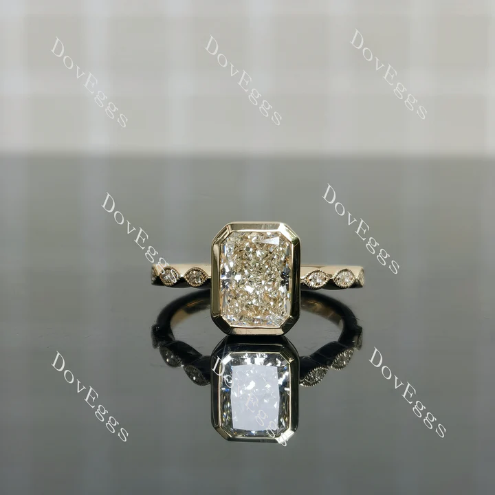 Doveggs bezel vintage engagement ring semi-mount only(Exclusively to DovEggs Stones)