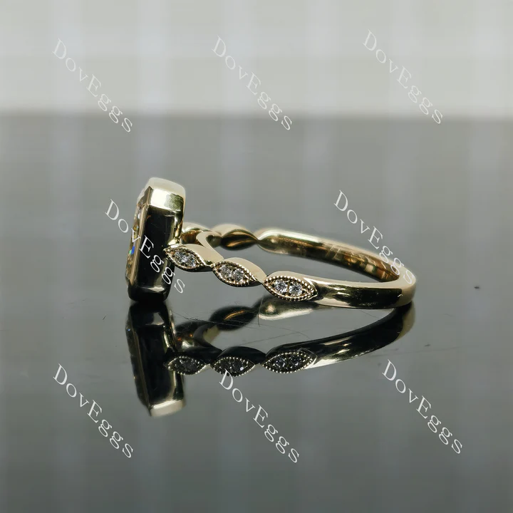 Doveggs bezel vintage engagement ring semi-mount only(Exclusively to DovEggs Stones)