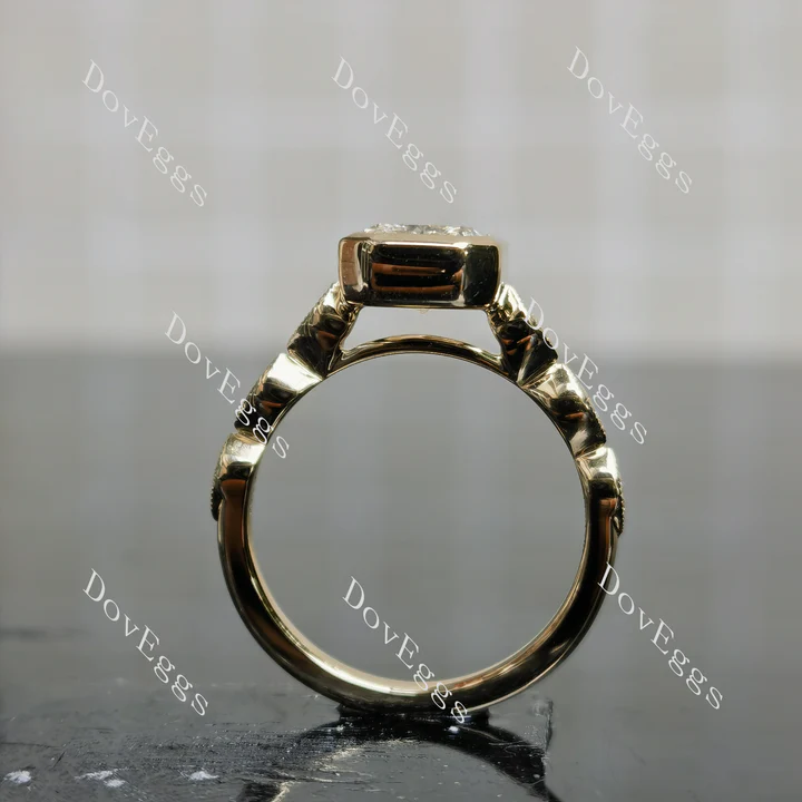 Doveggs bezel vintage engagement ring semi-mount only(Exclusively to DovEggs Stones)