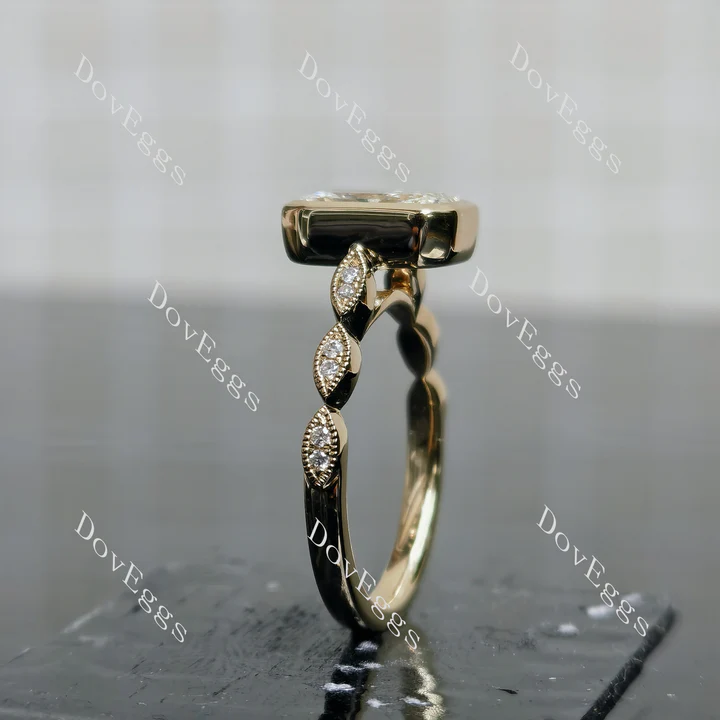 Doveggs bezel vintage engagement ring semi-mount only(Exclusively to DovEggs Stones)
